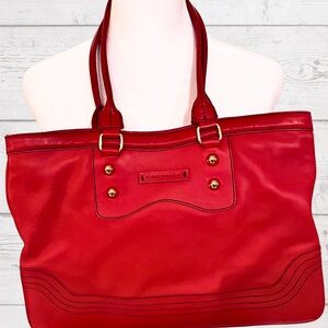 Marco Buggiani Red Leather Tote Bag